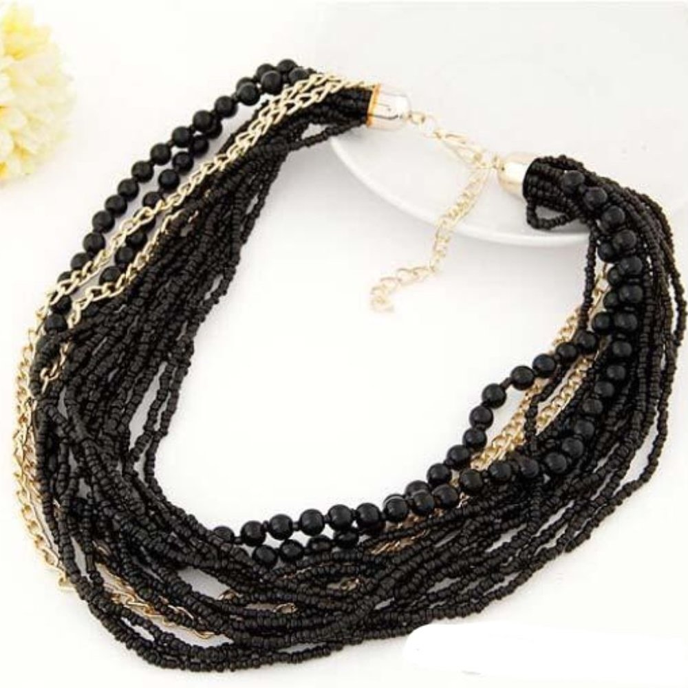 SALE ** BRAND NEW ** MULTI-STRAND BEADED STATEMENT NECKLACE